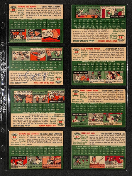 Lot Of 20 1954 Topps Baseball Cards w. Yogi Berra & Duke Snider